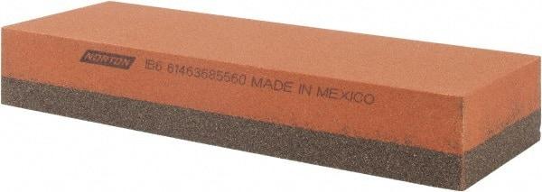 Norton - 6" Long x 2" Wide x 1" Thick, Aluminum Oxide Sharpening Stone - Rectangle, Coarse, Fine Grade - A1 Tooling