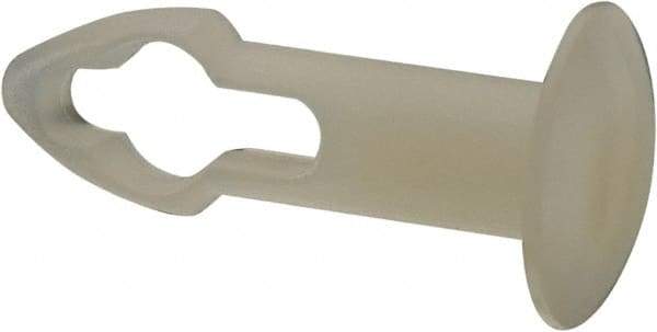 Made in USA - 5/32" Hole Diam, Keyhole Shank, Nylon Panel Rivet - 3/8" Material Thickness, 5/16" Head Diam - A1 Tooling