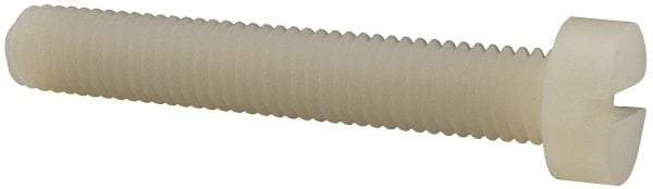 Made in USA - M8x1.25 Metric Coarse, 50mm Length Under Head Slotted Drive Machine Screw - Cheese Head, Grade 6/6 Nylon, Uncoated, Without Washer - A1 Tooling