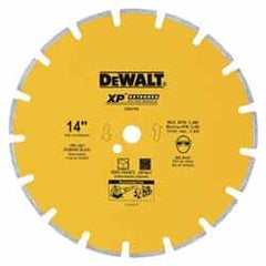 DeWALT - 14" Diam, 1" Arbor Hole Diam, Wet & Dry Cut Saw Blade - Diamond-Tipped, Standard Round Arbor - A1 Tooling