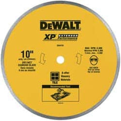 DeWALT - 10" Diam, 5/8" Arbor Hole Diam, Wet & Dry Cut Saw Blade - Diamond-Tipped, Standard Round Arbor - A1 Tooling