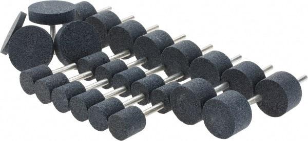 Grier Abrasives - 25 Piece Aluminum Oxide Vitrified Mounted Stone Abrasive Point Set - Includes 11 Shape W220 & 10 Shape W237 - A1 Tooling