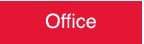 NMC - Office, 10" Wide x 3" High, Plastic Sign - English, White on Red, Wall Mount - A1 Tooling