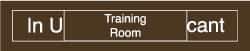 NMC - Training Room in Use/Vacant, 10" Wide x 2" High, Plastic Sign - English, White on Black, Wall Mount - A1 Tooling