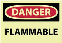 NMC - Danger - Flammable, Pressure Sensitive Vinyl Fire Sign - 5" Wide x 3" High - A1 Tooling