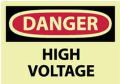 NMC - Accident Prevention Label, Header: DANGER - Legend: Danger - High Voltage, English, Red & Black & Yellow, 5" Long x 3" High, Sign Muscle Finish - A1 Tooling