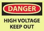 NMC - "Danger - High Voltage - Keep Out", 10" Long x 14" Wide, Rigid Plastic Safety Sign - Rectangle, 0.05" Thick, Use for Accident Prevention - A1 Tooling