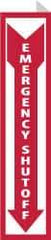 NMC - "Emergency Shut-Off", 18" Long x 4" Wide, Rigid Plastic Safety Sign - Rectangle, 0.05" Thick, Use for Accident Prevention - A1 Tooling