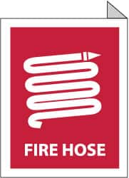 NMC - Fire Hose, Plastic Fire Sign - 9" Wide x 12" High, Glow-in-the-Dark - A1 Tooling