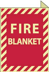 NMC - Fire Blanket, Plastic Fire Sign - 9" Wide x 12" High, Glow-in-the-Dark - A1 Tooling