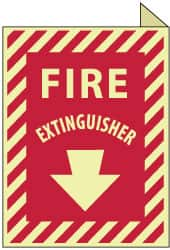 NMC - Fire Extinguisher, Plastic Fire Sign - 9" Wide x 12" High, Glow-in-the-Dark - A1 Tooling