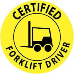 NMC - Certified Forklift Driver, Hard Hat Label - Black on Yellow, 2" Thick, For Certified Operator - A1 Tooling