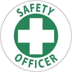 NMC - SafetyOofficer, Hard Hat Label - Green on White, 2" Thick, For Accident Prevention - A1 Tooling