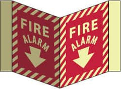 NMC - Fire Alarm, Acrylic Fire Sign - 8-3/4" Wide x 5-3/4" High, Glow-in-the-Dark - A1 Tooling