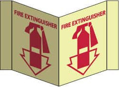 NMC - Fire Extinguisher, Acrylic Fire Sign - 8-3/4" Wide x 5-3/4" High, Glow-in-the-Dark - A1 Tooling