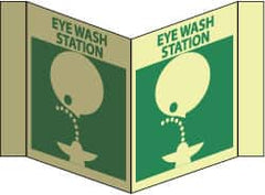 NMC - "Eye Wash Station", 5-3/4" Long x 8-3/4" Wide, Rigid Plastic Safety Sign - Rectangle, 0.125" Thick, Use for First Aid - A1 Tooling