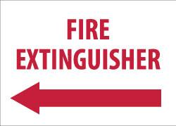 NMC - Fire Extinguisher, Pressure Sensitive Vinyl Fire Sign - 14" Wide x 10" High, Glow-in-the-Dark - A1 Tooling