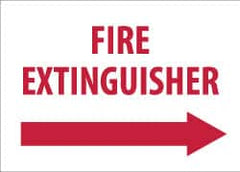 NMC - Fire Extinguisher, Pressure Sensitive Vinyl Fire Sign - 14" Wide x 10" High, Glow-in-the-Dark - A1 Tooling