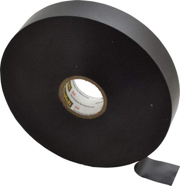 3M - 3/4" x 110', Black Vinyl Electrical Tape - Series 22, 10 mil Thick, 20 Lb./Inch Tensile Strength - A1 Tooling