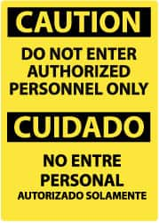 NMC - "Caution - Do Not Enter - Authorized Personnel Only", 14" Long x 10" Wide, Aluminum Safety Sign - Rectangle, 0.04" Thick, Use for Security & Admittance - A1 Tooling