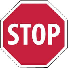 NMC - "Stop", 12" Wide x 12" High, Plastic Stop & Yield Signs - 0.05" Thick, White on Red, Octagon, Wall Mount - A1 Tooling