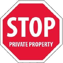 NMC - "Security Notice - Stop - Private Property", 12" Long x 12" Wide, Rigid Plastic Safety Sign - Hexagon, 0.05" Thick, Use for Security & Admittance - A1 Tooling