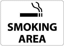 NMC - "Smoking Area", 10" Long x 14" Wide, Aluminum Safety Sign - Rectangle, 0.04" Thick, Use for Smoking Regulations - A1 Tooling