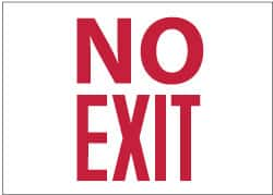 NMC - No Exit, Plastic Exit Sign - 10" Wide x 7" High, Glow-in-the-Dark - A1 Tooling