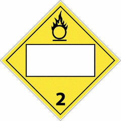 NMC - 10-3/4" Wide x 10-3/4" High, Rigid Plastic Placard - Black & White on Yellow, UV Resistant, Chemical Resistant, Graffiti Proof - A1 Tooling