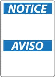 NMC - "Notice - Safety Glasses Required Beyond This Point", 14" Long x 10" Wide, Pressure-Sensitive Vinyl Safety Sign - Rectangle, 0.004" Thick, Use for Accident Prevention - A1 Tooling