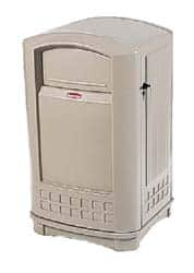 Rubbermaid - 50 Gal Beige Rectangle Trash Can - Polyethylene, 42-1/8" High x 24-3/4" Long x 25-1/4" Wide - A1 Tooling