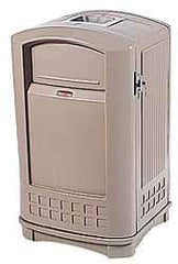 Rubbermaid - 50 Gal Beige Square Trash Can - Polyethylene, 42" High x 25" Long x 25" Wide - A1 Tooling