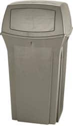 Rubbermaid - 35 Gal Beige Square Trash Can - Polyethylene, 41" High x 21-1/2" Long x 21-1/2" Wide - A1 Tooling