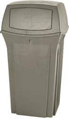 Rubbermaid - 35 Gal Beige Square Trash Can - Polyethylene, 41" High x 21-1/2" Long x 21-1/2" Wide - A1 Tooling