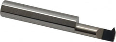 Accupro - 3/4" Cutting Depth, 10 to 32 TPI, 0.32" Diam, Internal Thread, Solid Carbide, Single Point Threading Tool - Bright Finish, 2-1/2" OAL, 3/8" Shank Diam, 0.075" Projection from Edge, 60° Profile Angle - Exact Industrial Supply