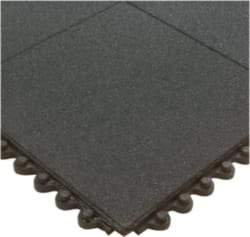 Wearwell - 3' Long x 3' Wide x 5/8" Thick, Anti-Fatigue Modular Matting Tiles - Male & Female, 4 Interlocking Sides, Black, For Dry & Wet Areas, Series 574 - A1 Tooling