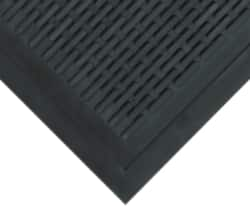 Wearwell - 5 Ft. Long x 3 Ft. Wide, Natural Rubber Surface, Raised Bars and Scrapers (Reversible) Entrance Matting - 5/16 Inch Thick, Outdoor, SBR Rubber, Black, 4 Edged Side, Series 224 - A1 Tooling