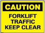 NMC - "Caution - Forklift Traffic - Keep Clear", 10" Long x 14" Wide, Aluminum Safety Sign - Rectangle, 0.04" Thick, Use for Accident Prevention - A1 Tooling