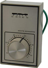 White-Rodgers - 40 to 90°F, 1 Heat, 1 Cool, Light-Duty Line Voltage Thermostat - 120 to 277 Volts, SPDT Switch - A1 Tooling