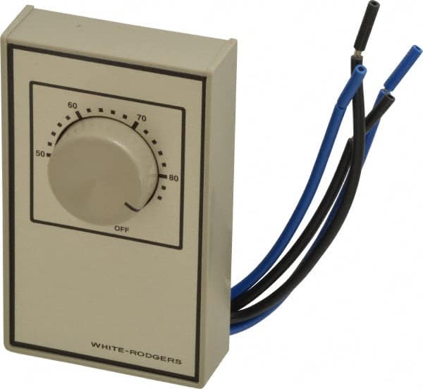 White-Rodgers - 40 to 85°F, Heat Only, Line Voltage Wall Thermostat - 120 to 277 Volts, DPST Switch - A1 Tooling