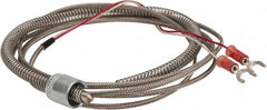 Thermo Electric - 32 to 900°F, J Universal Temp, Thermocouple Probe - 6 Ft. Cable Length, Stripped Ends with Spade Lugs, 1/4 Inch Probe Sheath Length, 1 Sec Response Time - A1 Tooling