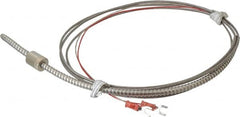 Thermo Electric - 32 to 900°F, J Universal Temp, Thermocouple Probe - 9 Ft. Cable Length, Stripped Ends with Spade Lugs, 1/4 Inch Probe Sheath Length, 1 Sec Response Time - A1 Tooling