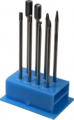 SGS Pro - 8 Piece, 1/4" Shank Burr Set - Tungsten Carbide, Multiple Head Shape - A1 Tooling