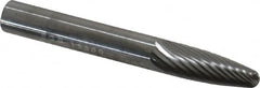 SGS Pro - 1/4" Cut Diam, 1/4" Shank Diam, Tree Head Single Cut Burr - Carbide, Radius End, 3/4" LOC - A1 Tooling