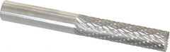 SGS Pro - 1/4" Cut Diam, 1/4" Shank Diam, Cylinder with End Cut Head Double Cut Burr - Carbide, End Cut End, 1" LOC - A1 Tooling