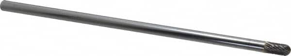 SGS Pro - 1/4" Cut Diam, 1/4" Shank Diam, Cylinder with Radius Head Double Cut Burr - Carbide, Radius End, 1/2" LOC - A1 Tooling