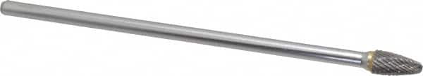 SGS Pro - 3/8" Cut Diam, 1/4" Shank Diam, Tree with Radius Head Double Cut Burr - Carbide, Radius End, 3/4" LOC - A1 Tooling