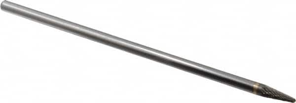 SGS Pro - 1/4" Cut Diam, 1/4" Shank Diam, Taper Head Double Cut Burr - Carbide, Radius End, 5/8" LOC - A1 Tooling