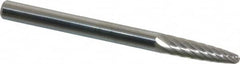 SGS Pro - 1/8" Cut Diam, 1/8" Shank Diam, Tree with Radius Head Single Cut Burr - Carbide, Radius End, 1/2" LOC, 1-1/2" OAL - A1 Tooling