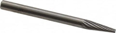 SGS Pro - 1/8" Cut Diam, 1/8" Shank Diam, Cone Head Single Cut Burr - Carbide, Point End, 11/32" LOC, 1-1/2" OAL - A1 Tooling